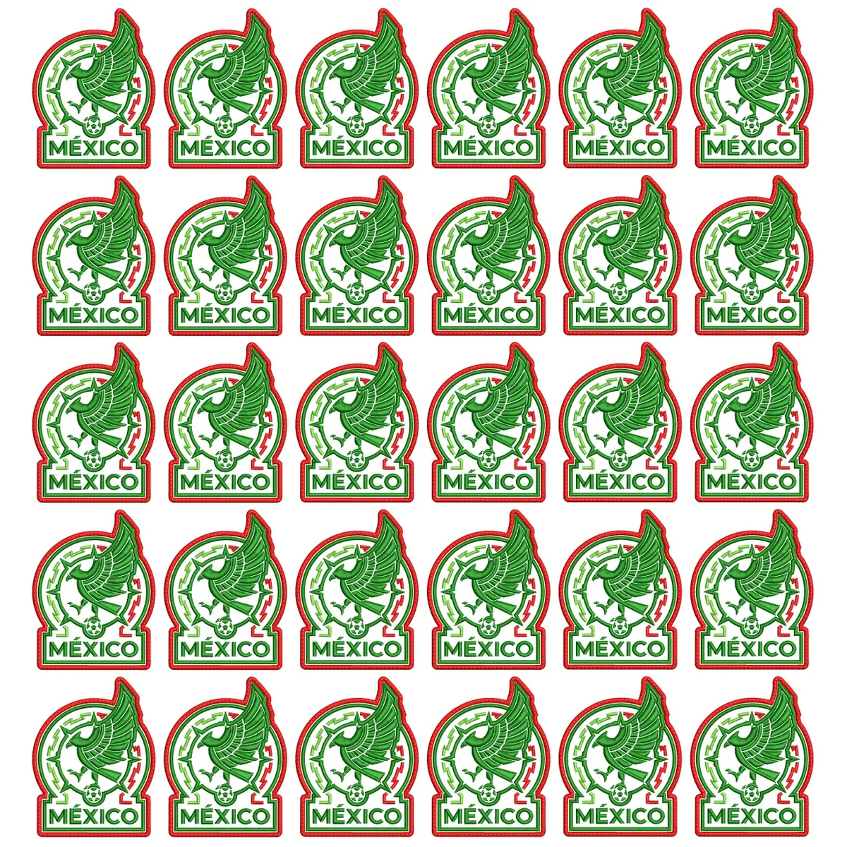 Pack 30 Parches Bordados MEXICO MUNDIAL