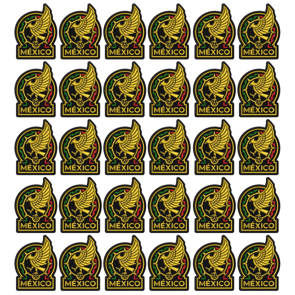 Pack 30 Parches Bordados MEXICO MUNDIAL
