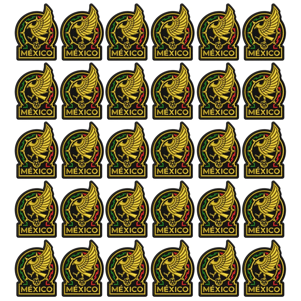 Pack 30 Parches Bordados MEXICO MUNDIAL