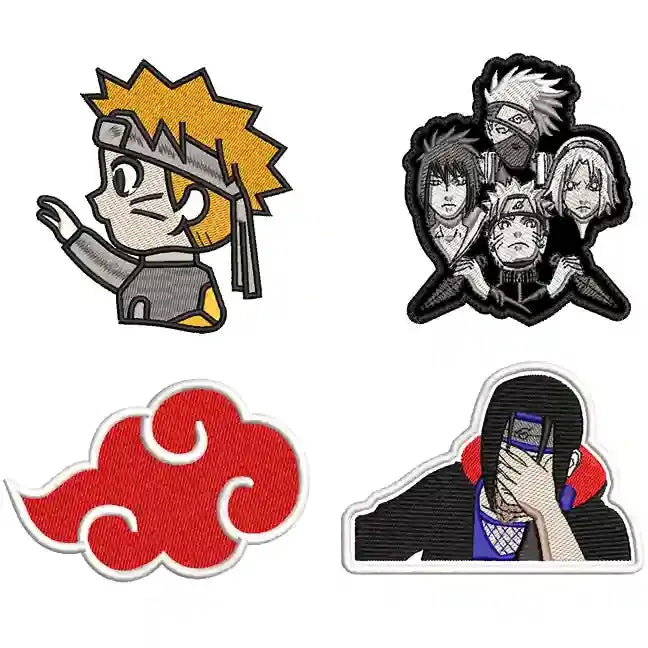 Pack 4 Parches Bordados NARUTO