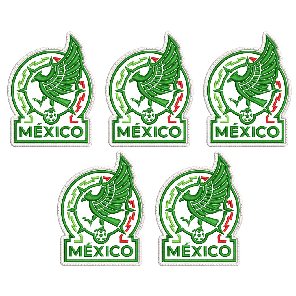 Pack 5 Parches Bordados MEXICO MUNDIAL