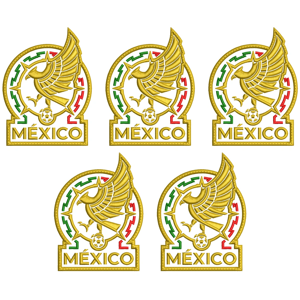 Pack 5 Parches Bordados MEXICO MUNDIAL