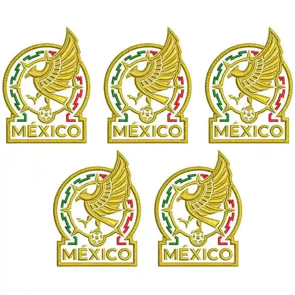 Pack 5 Parches Bordados MEXICO MUNDIAL