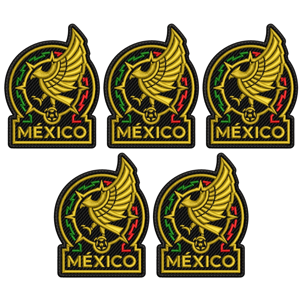 Pack 5 Parches Bordados MEXICO MUNDIAL