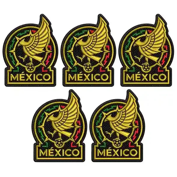 Pack 5 Parches Bordados MEXICO MUNDIAL