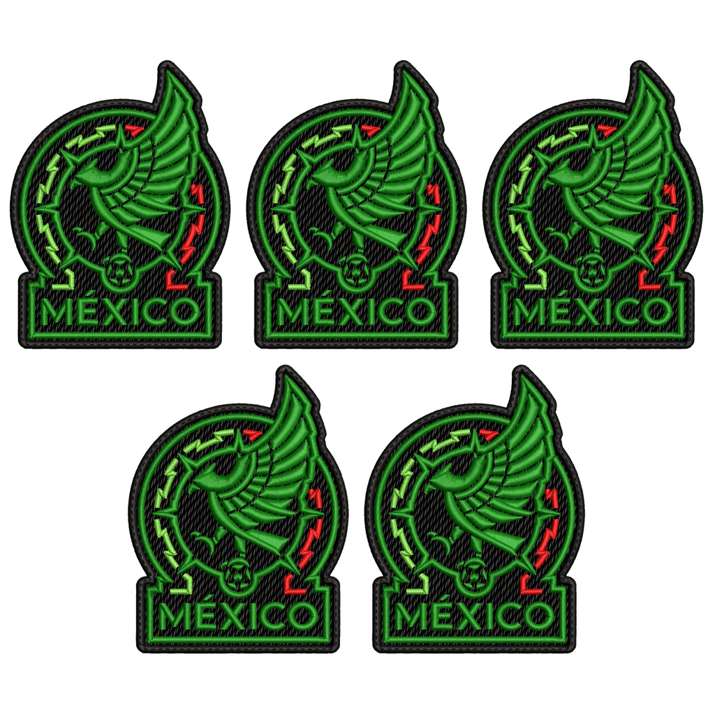 Pack 5 Parches Bordados MEXICO MUNDIAL
