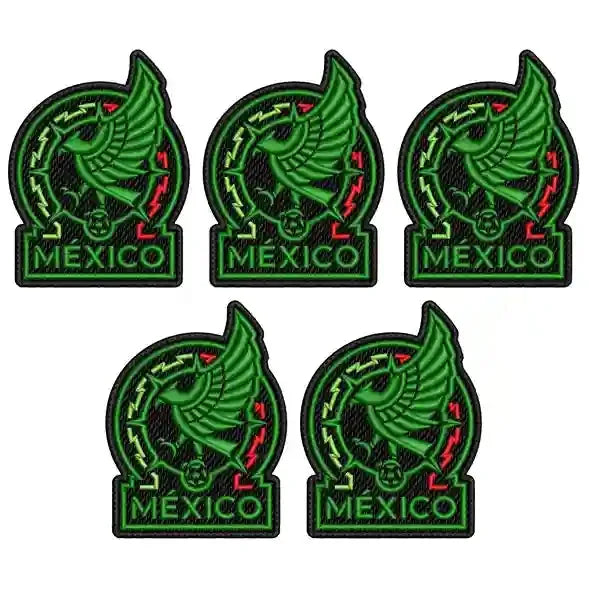 Pack 5 Parches Bordados MEXICO MUNDIAL