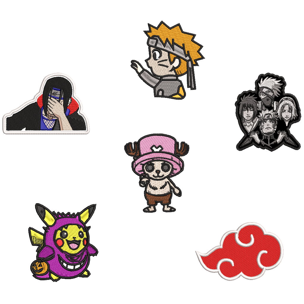 Pack 6 Parches Bordados ANIME