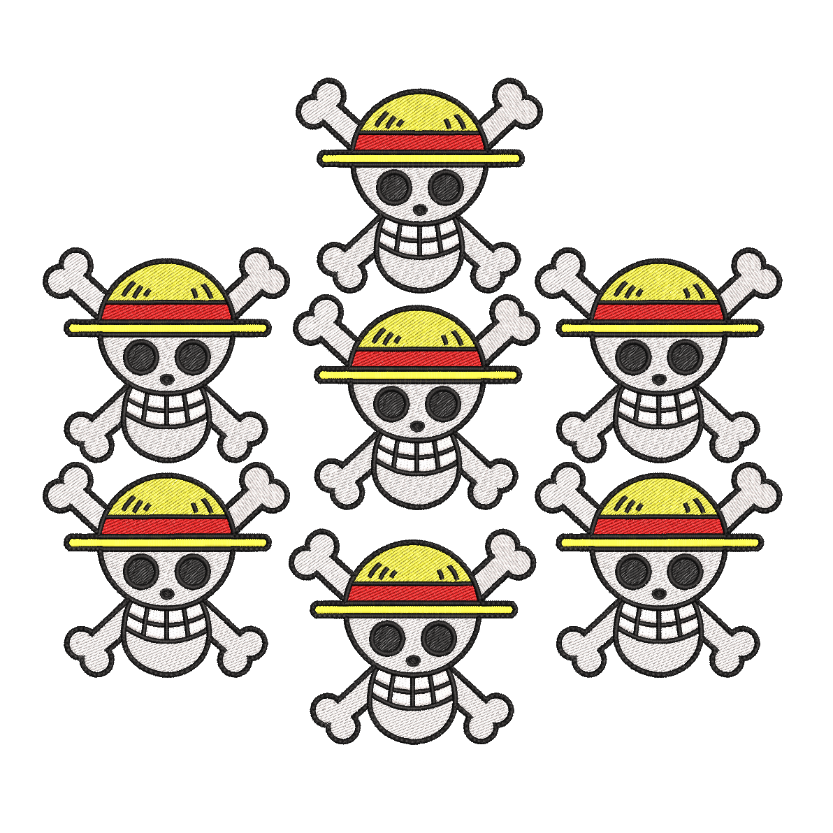 Pack Parches Bordados 7 Luffy ONE PIECE