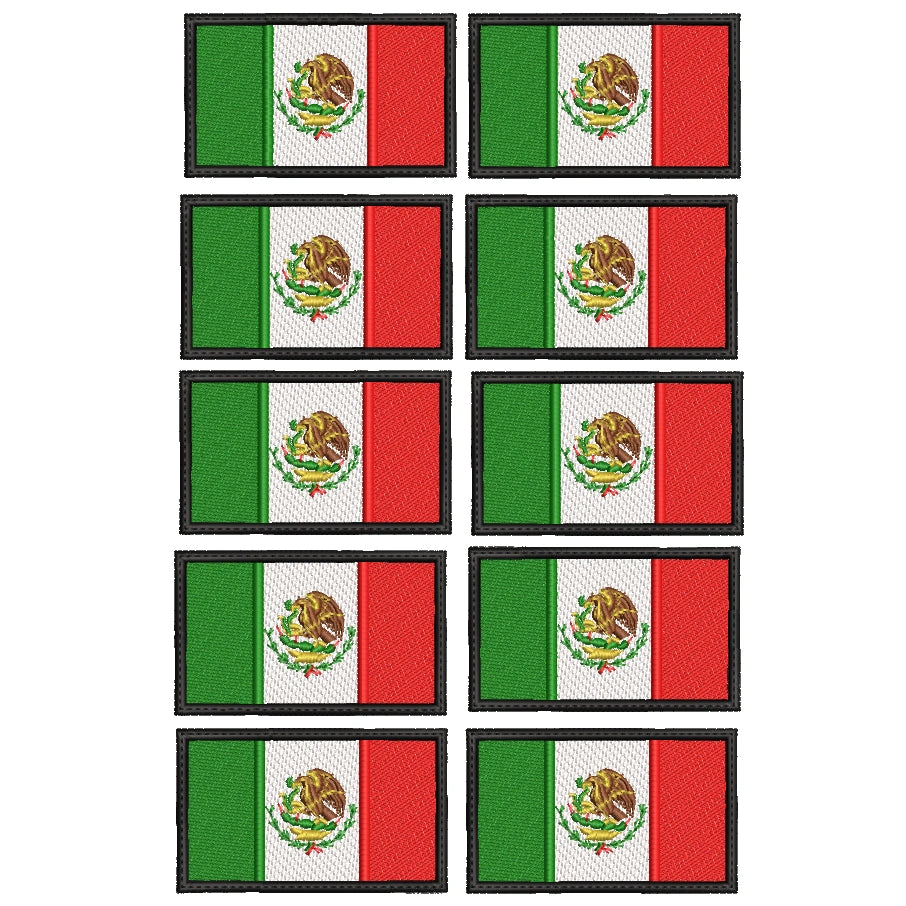 Pack Parches Bordados BANDERA MEXICO