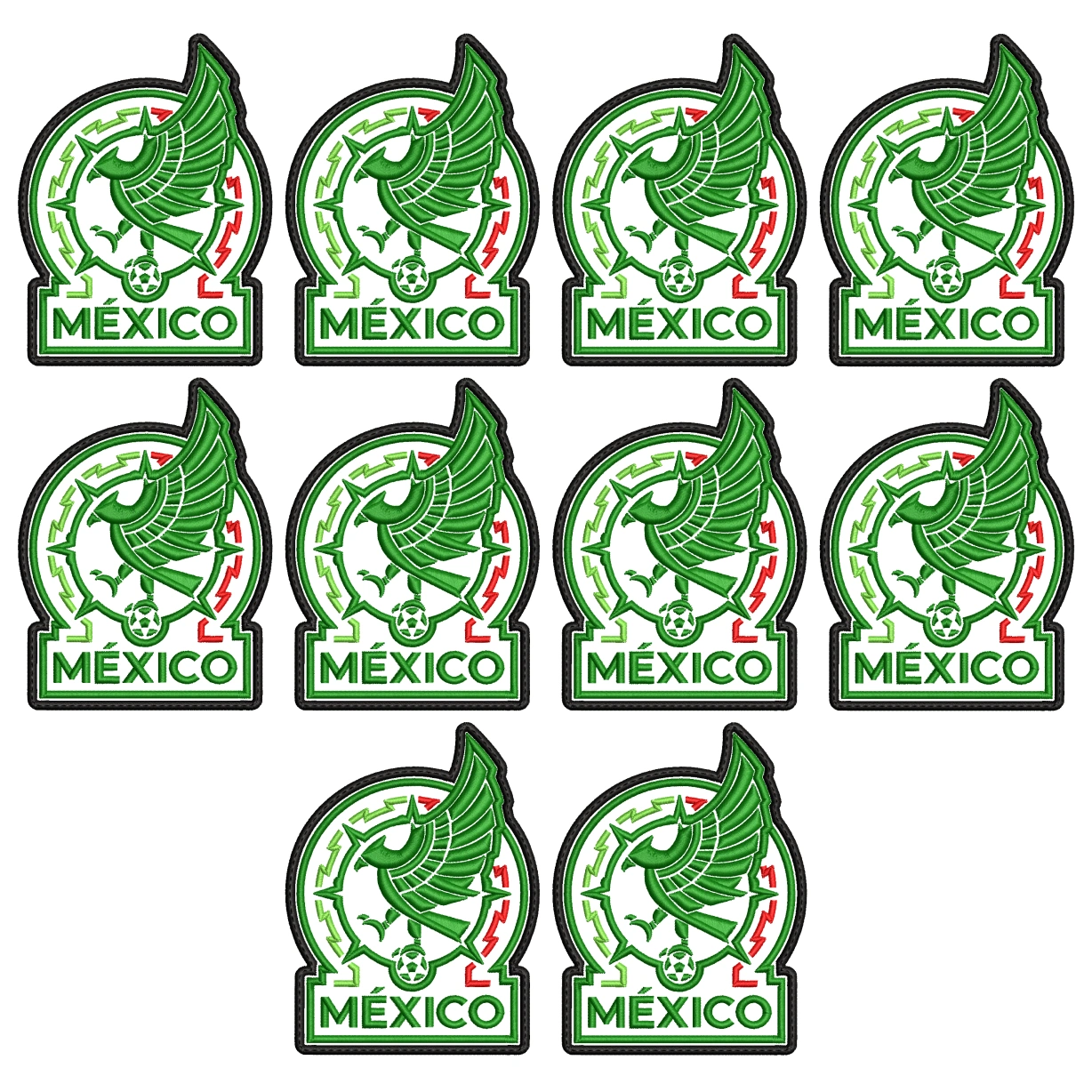 Pack 10 Parches Bordados MEXICO MUNDIAL