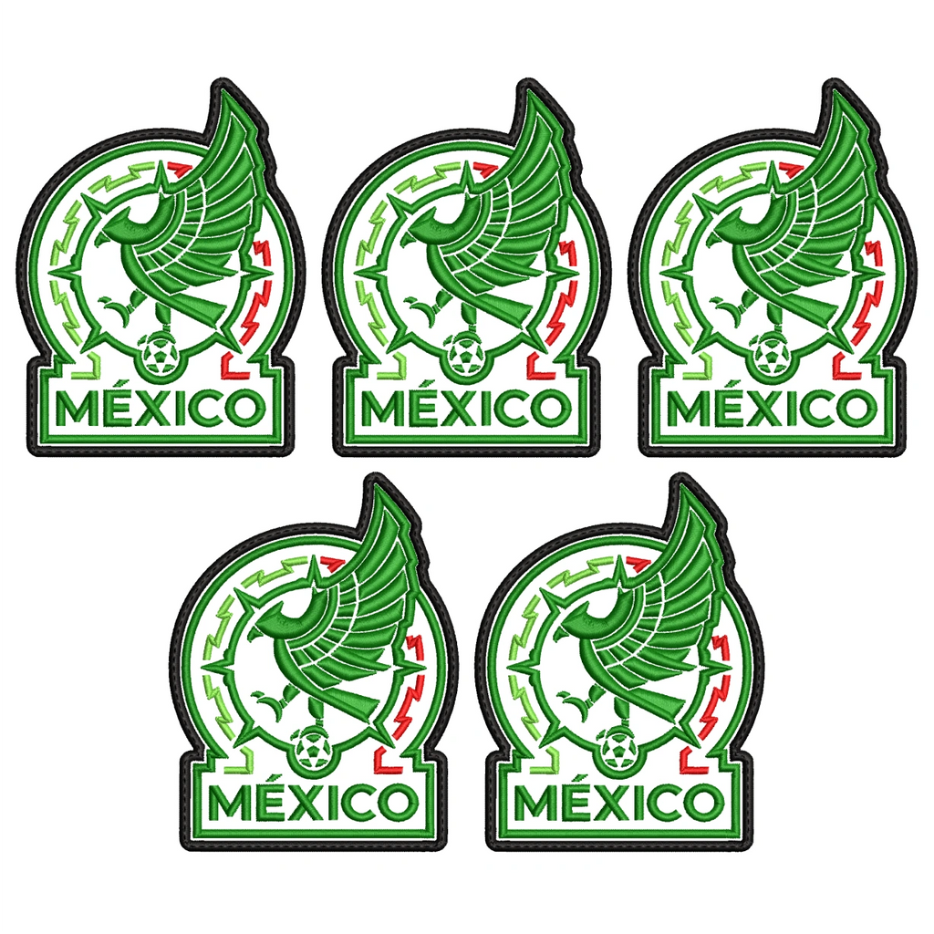 Pack 5 Parches Bordados MEXICO MUNDIAL