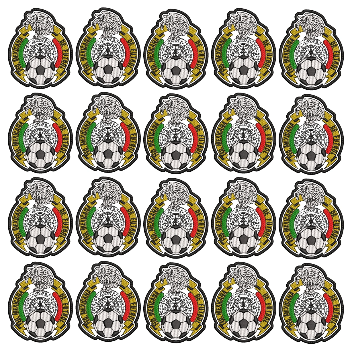 Pack 20 Parches Bordados MEXICO MUNDIAL