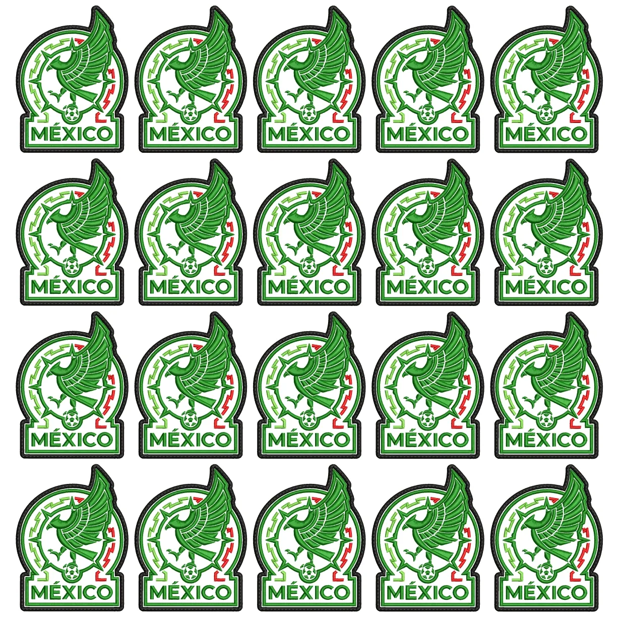 Pack 20 Parches Bordados MEXICO MUNDIAL