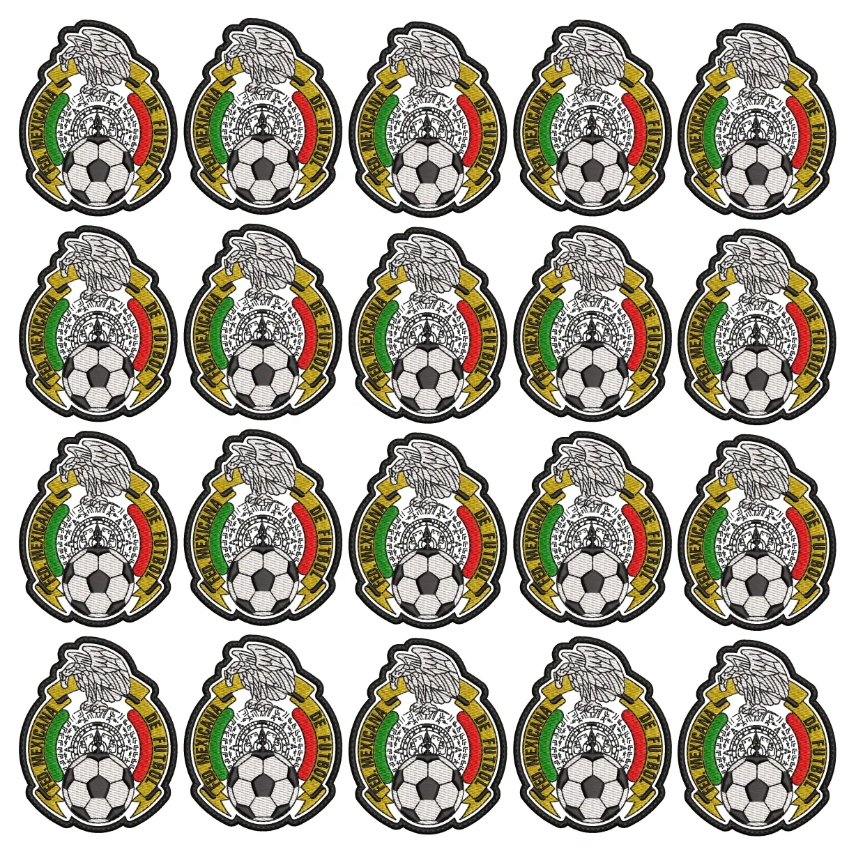 Pack 20 Parches Bordados MEXICO MUNDIAL