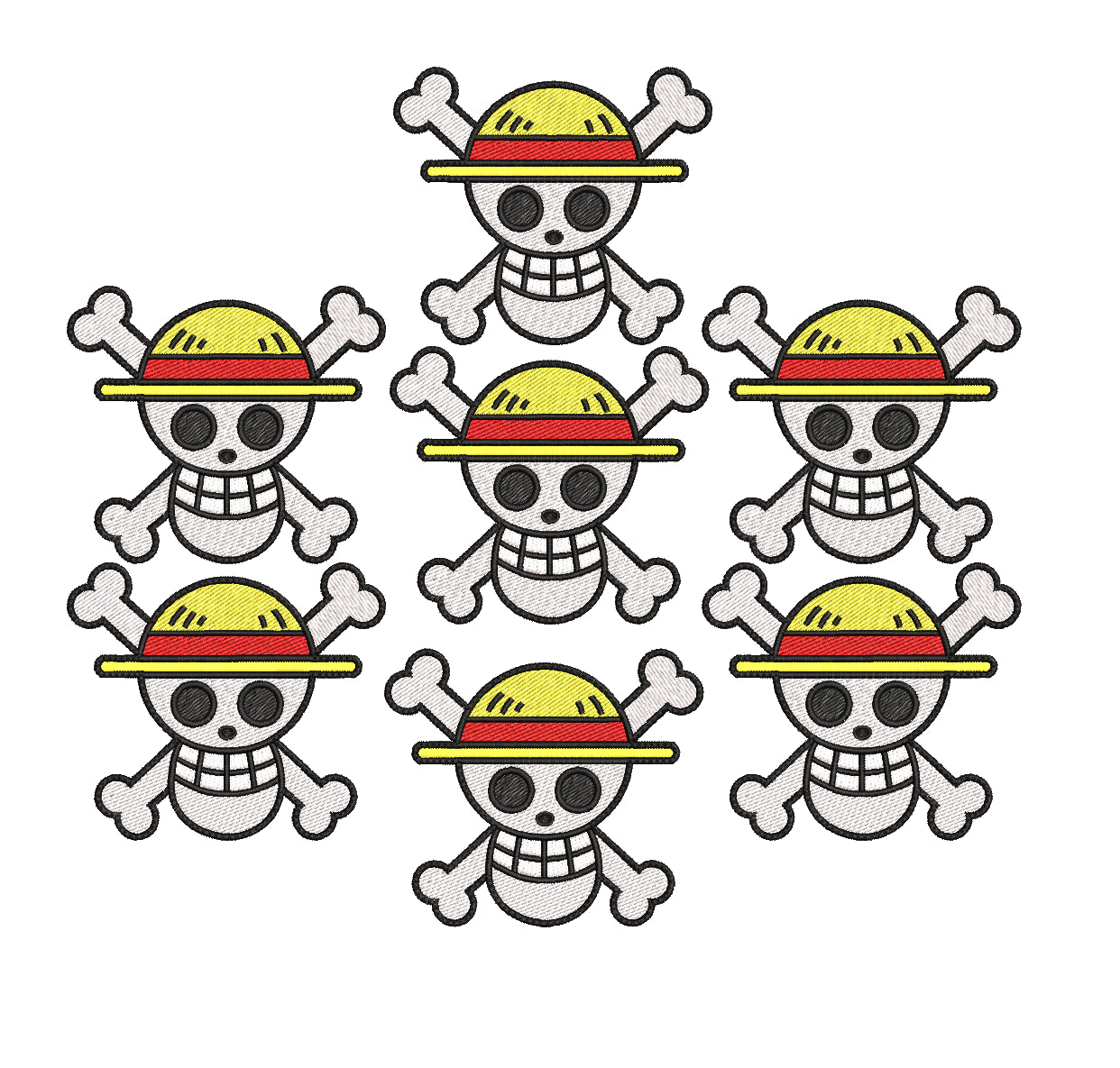 Pack Parches Bordados 7 Luffy ONE PIECE