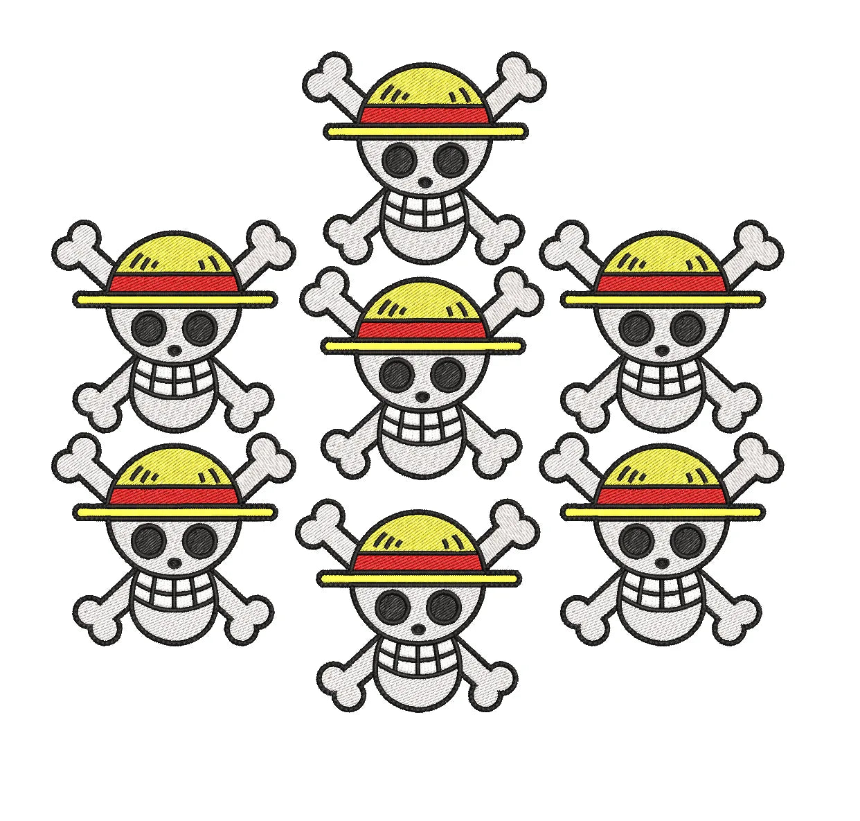 Pack Parches Bordados 7 Luffy ONE PIECE