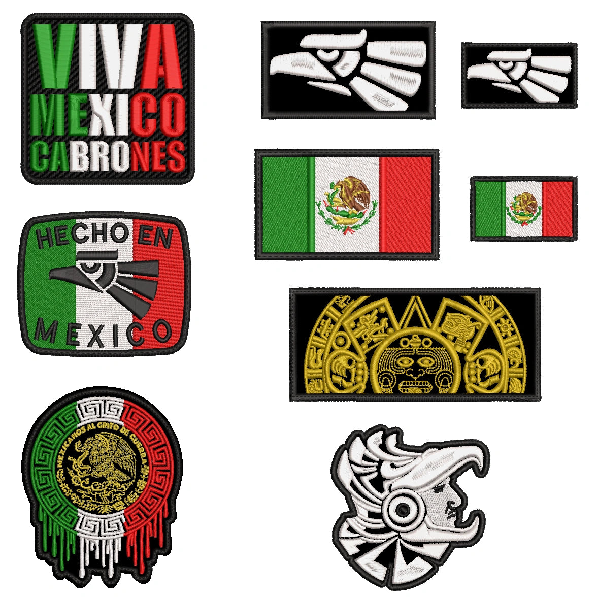 Pack Parches Bordados 100% MEXICANO