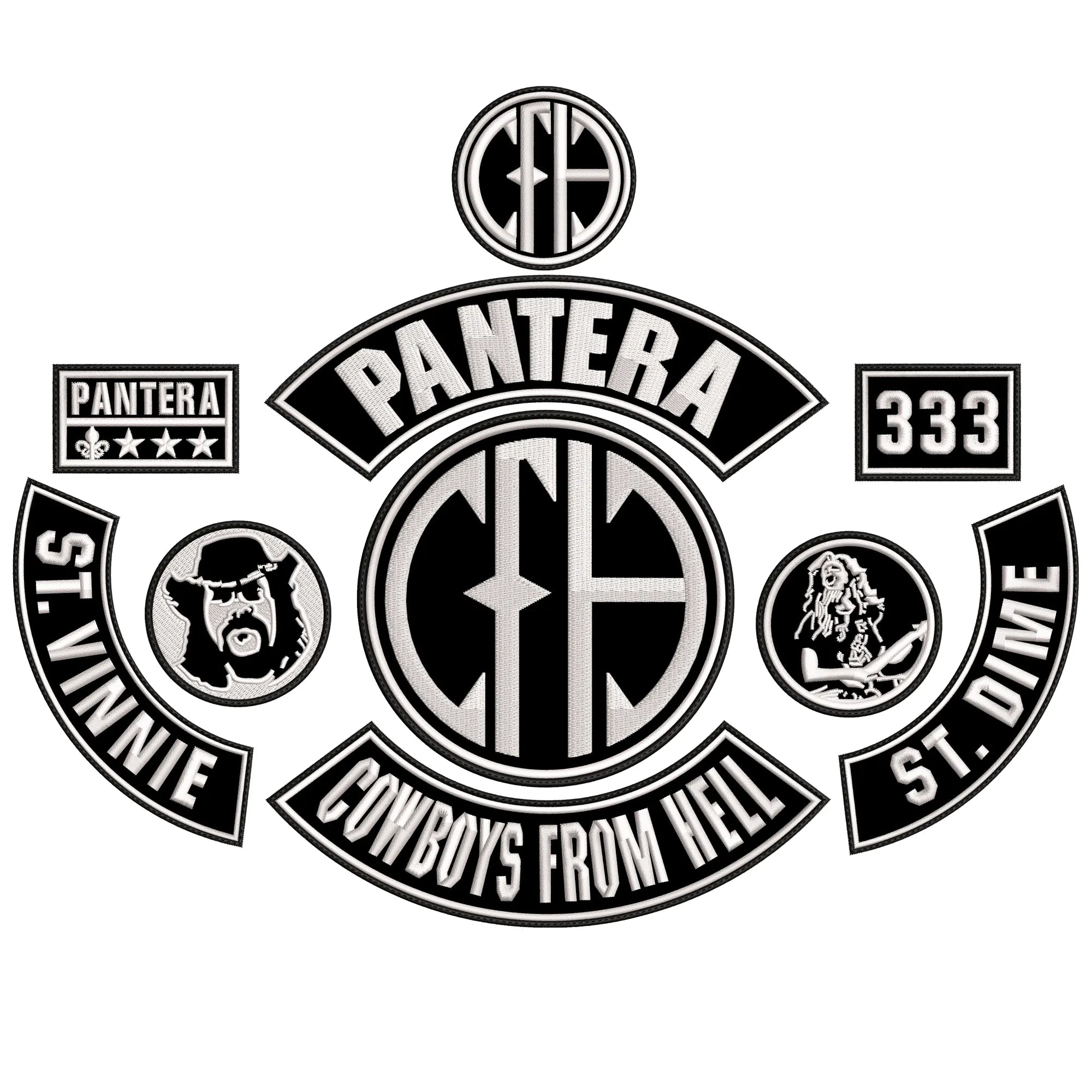Espaldera Bordada PANTERA "Cowboys From Hell" Heavy Metal