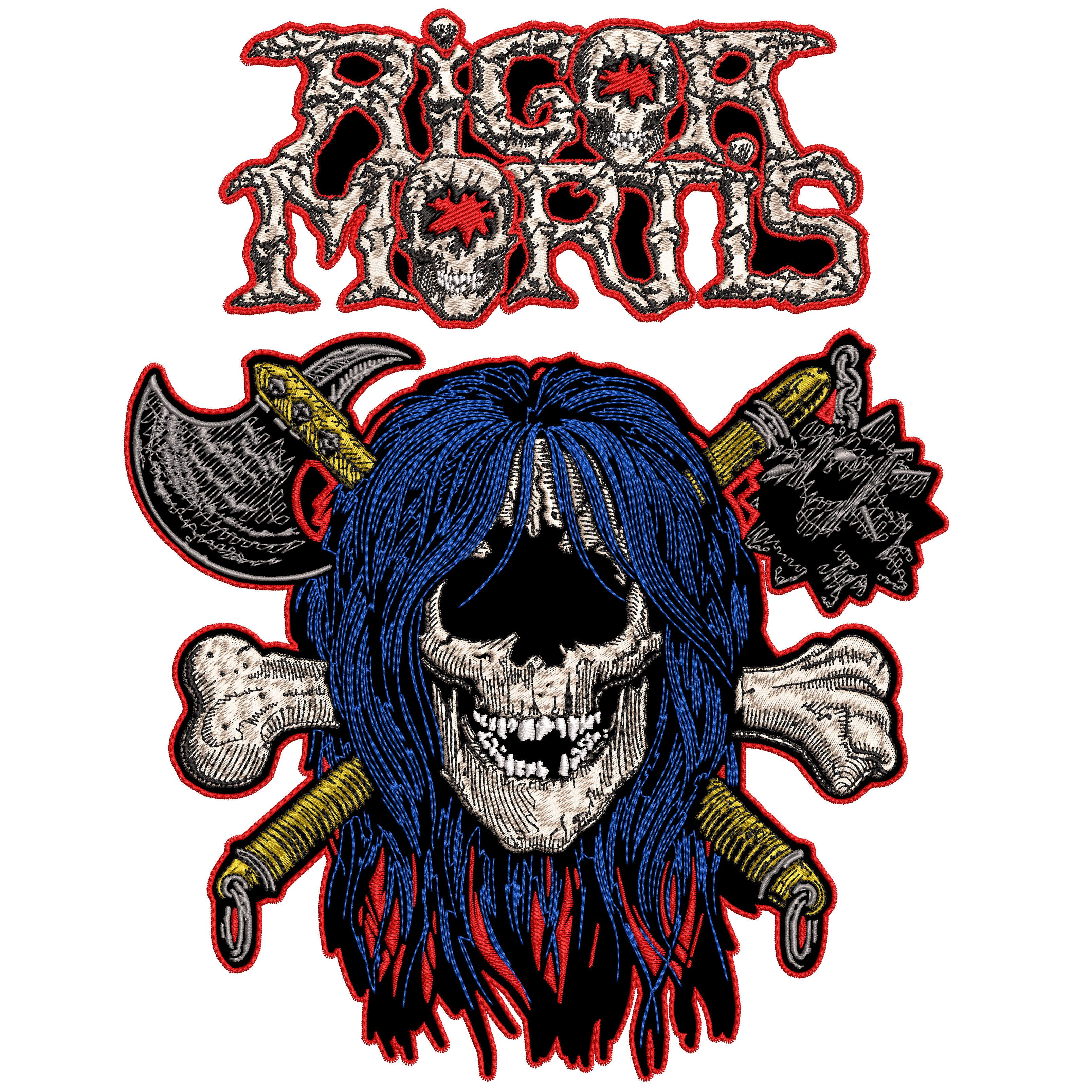Espaldera Bordada RIGOR MORTIS Trash Metal