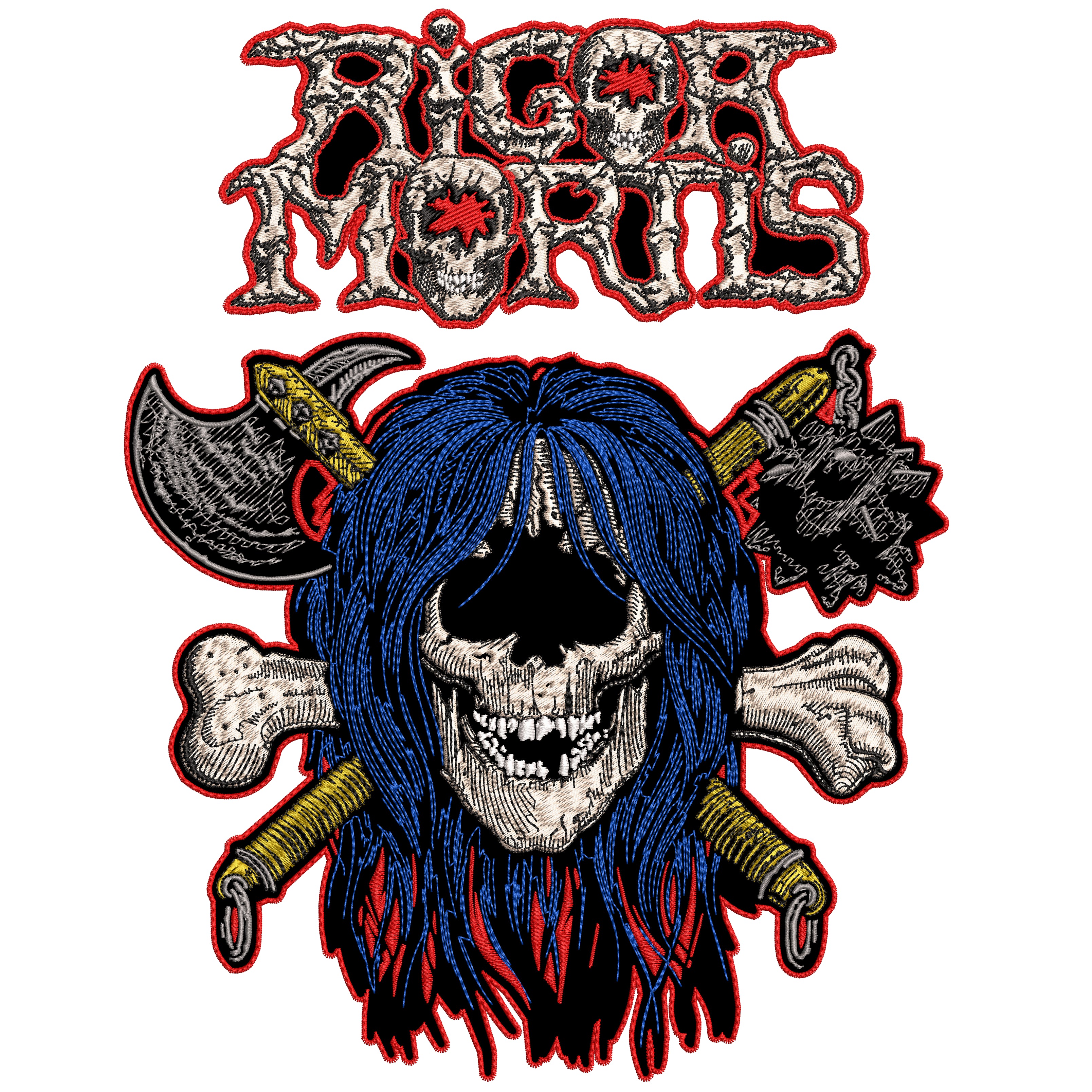 Espaldera Bordada RIGOR MORTIS Trash Metal
