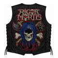 Chaleco de piel original más espaldera bordada RIGOR MORTIS Thrash Metal