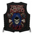 Chaleco de piel original más espaldera bordada RIGOR MORTIS Thrash Metal