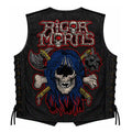 Chaleco de piel original más espaldera bordada RIGOR MORTIS Thrash Metal