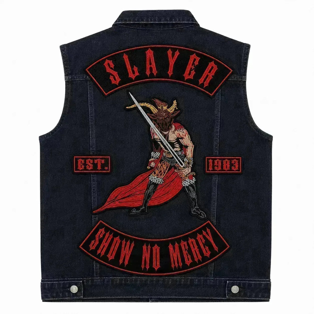 Chaleco de Mezclilla más Espaldera SLAYER  Trash Metal