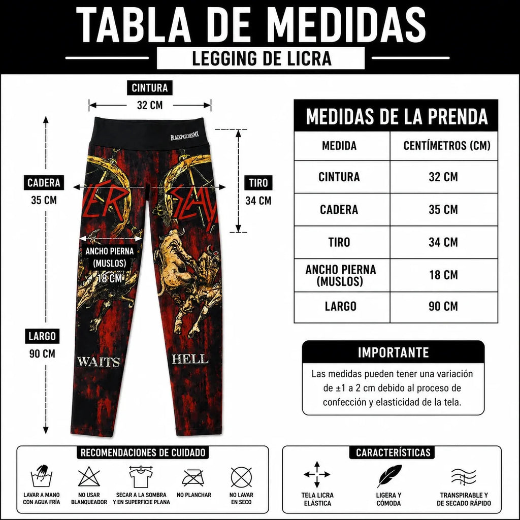 Leggin Mallón Licra SLAYER Trash Metal
