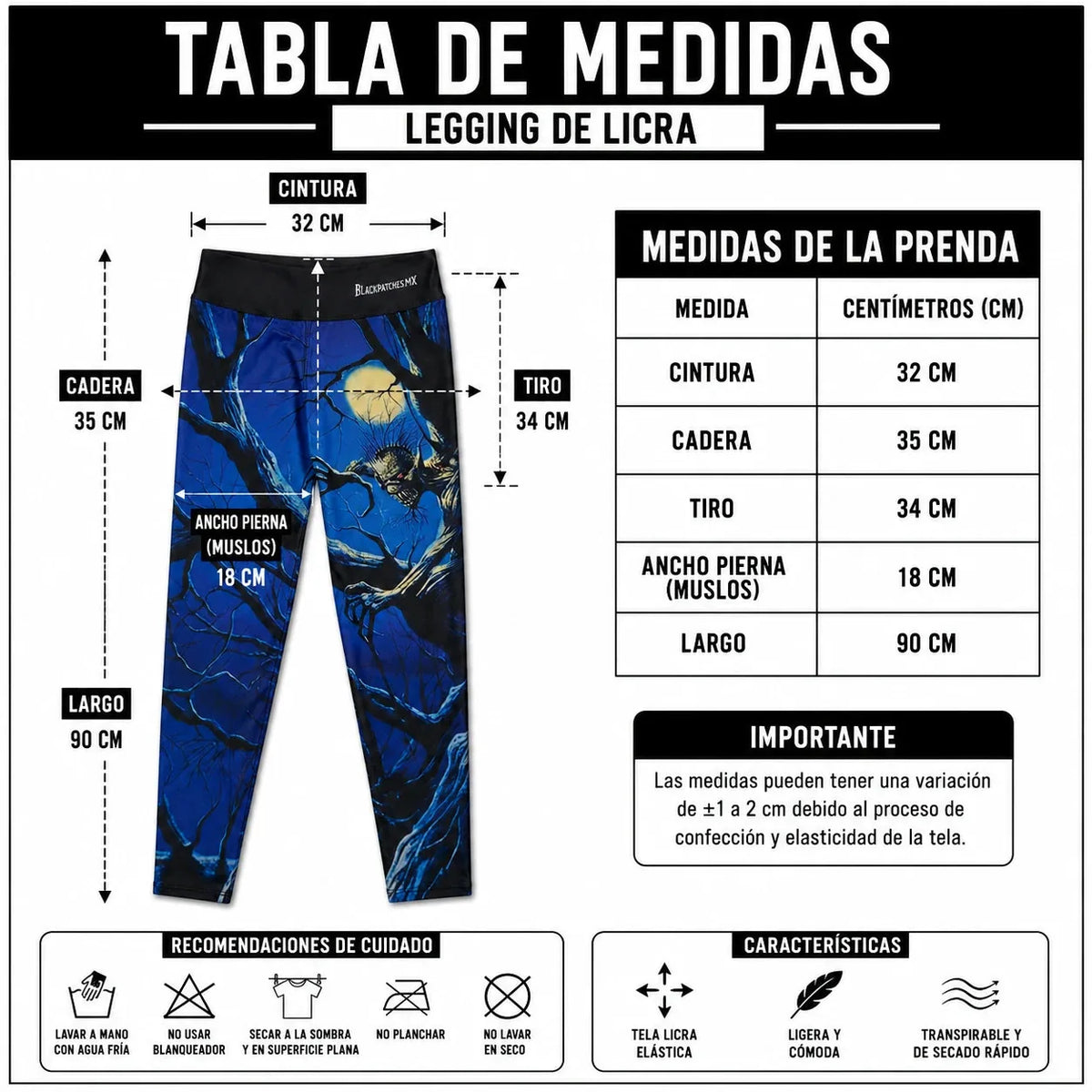 Leggin Mallón Licra IRON MAIDEN Heavy Metal