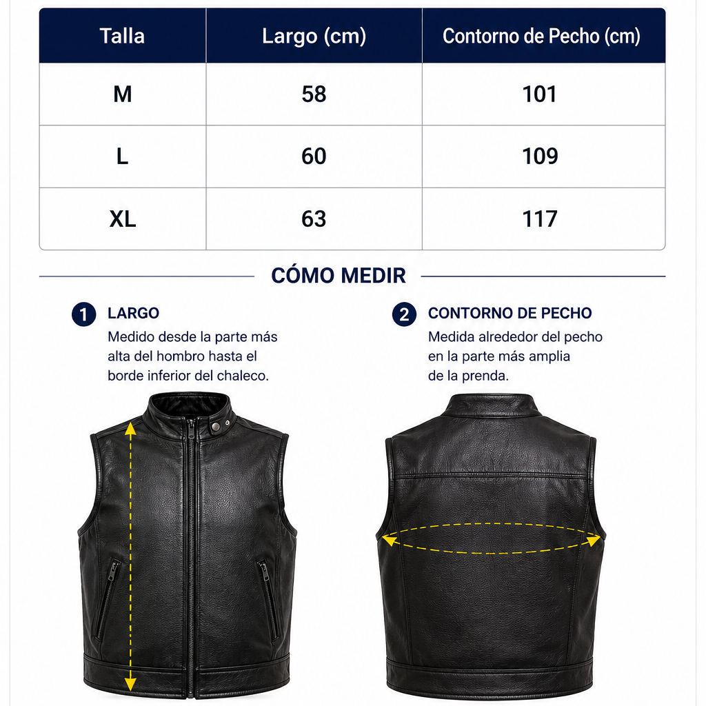 Chaleco de piel original más espaldera bordada HELLRIPPER