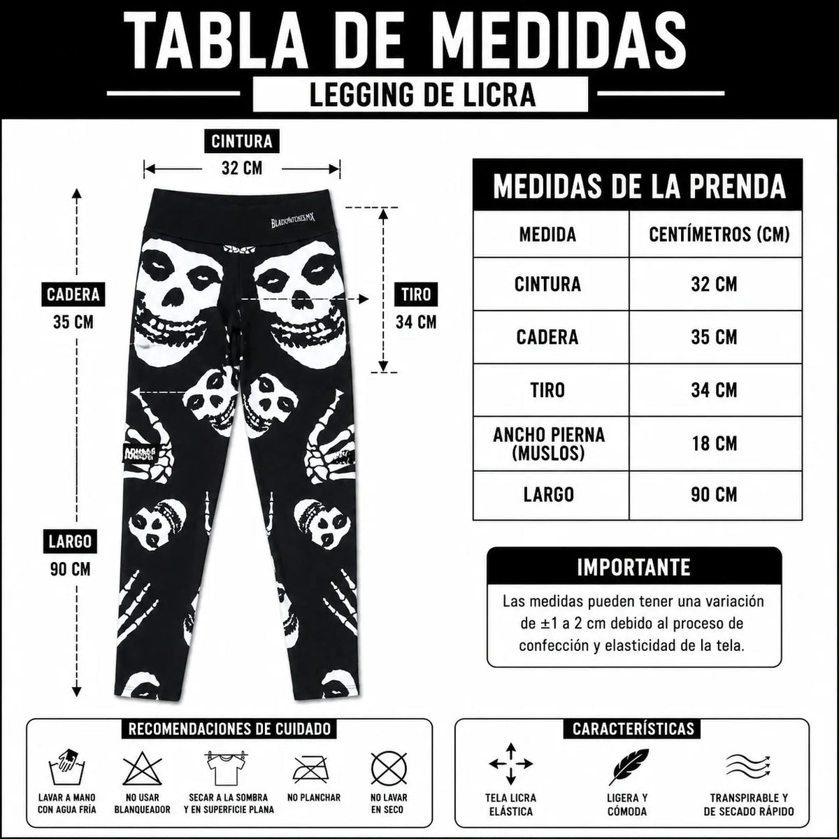 Leggin Mallón Licra MISFITS Horror Punk