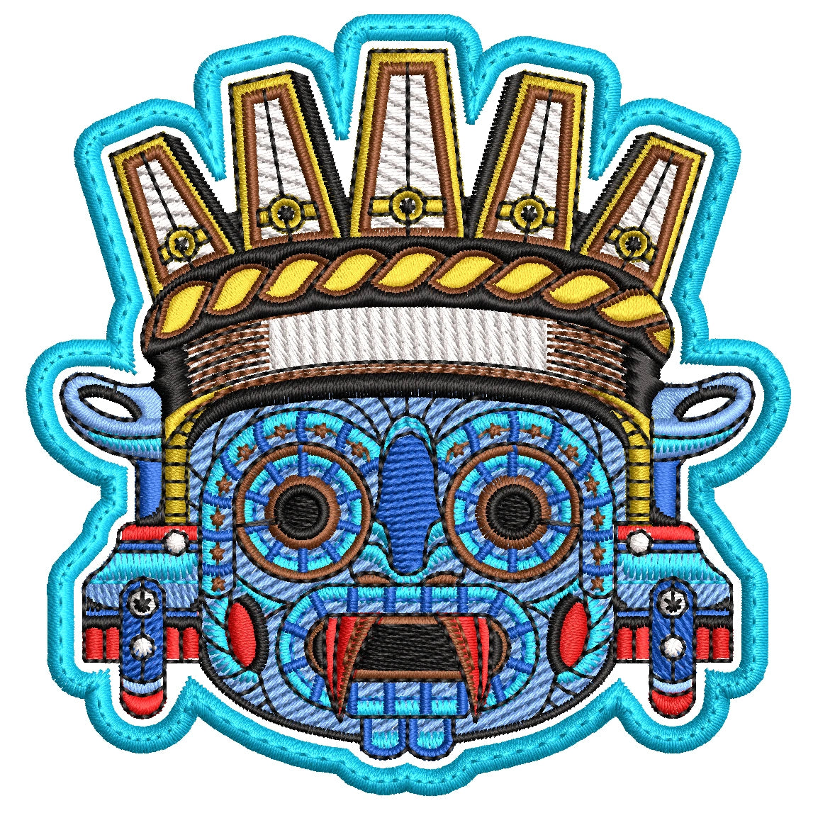 Parche Bordado TLALOC Dios de la Lluvia