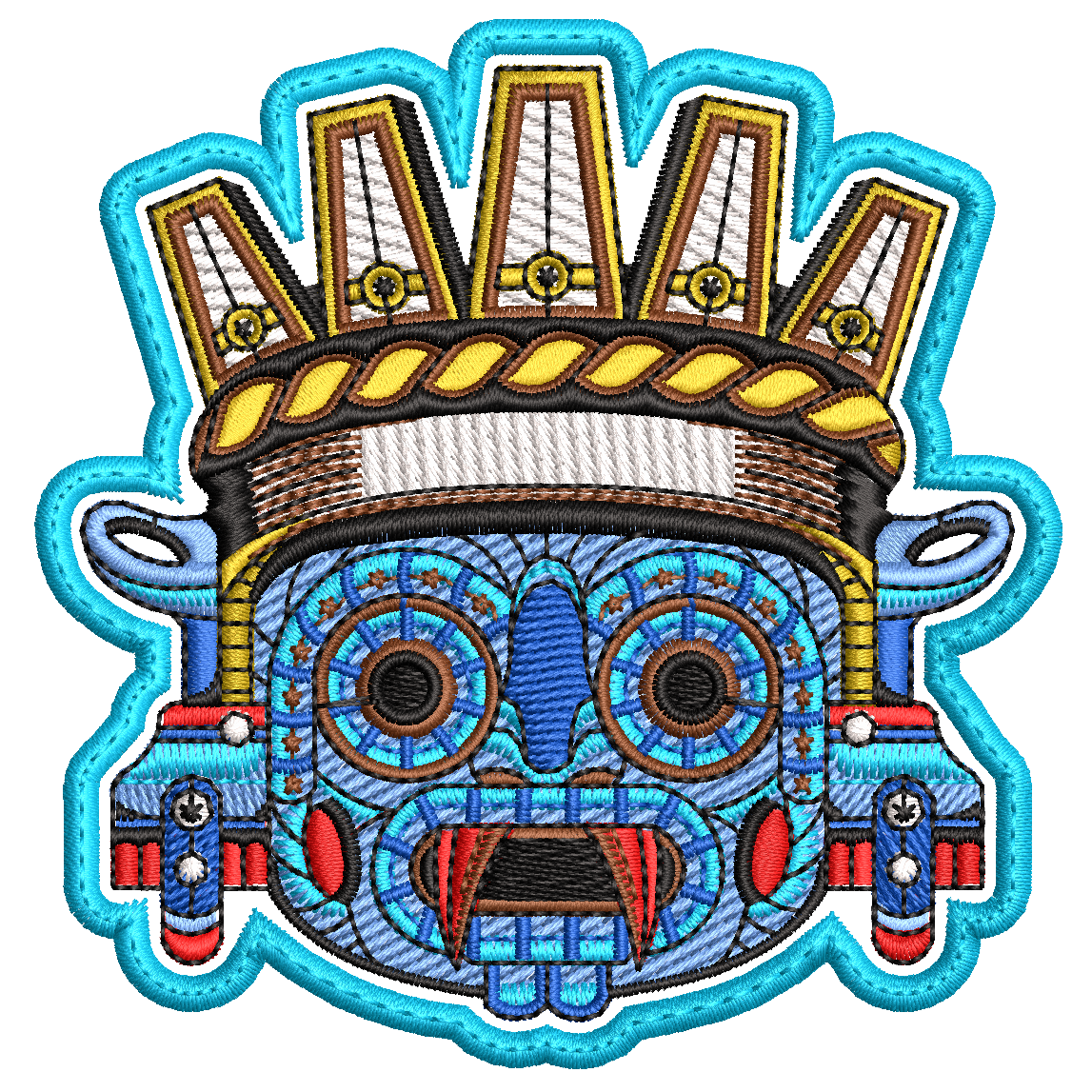 Parche Bordado TLALOC Dios de la Lluvia