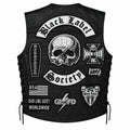 Chaleco de piel original más espaldera bordada BLACK LABEL