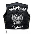 Chaleco de piel original más espaldera bordada MOTORHEAD