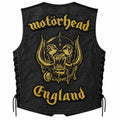 Chaleco de piel original más espaldera bordada MOTORHEAD D