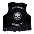 Chaleco de piel original más espaldera bordada HARLEY DAVIDSON
