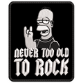 Parche Bordado NEVER TOO OLD TOO ROCK Homero Simpson