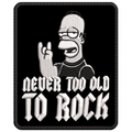 Parche Bordado NEVER TOO OLD TOO ROCK Homero Simpson
