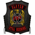 Chaleco de piel original más espaldera bordada SLAYER D STILL REIGNING