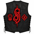 Chaleco de piel original más espaldera bordada SLIPKNOT R Death Metal