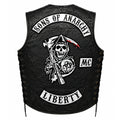 Chaleco de piel original más espaldera bordada SONS OF ANARCHY